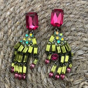 Sold Sold Betsey Johnson Pink and Yellow Dangle Earrings
